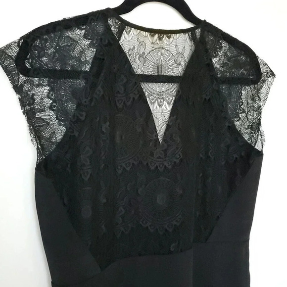 Cooper & Ella Top Size Medium Black Lace Inset V-Neck Sleeveless See Thru Back - Picture 10 of 12